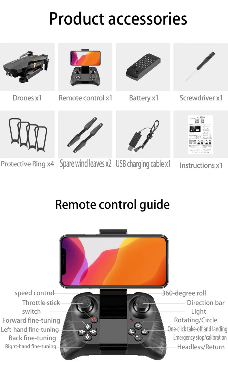 V4 Rc Drone - 4k HD Wide Angle Camera 1080P WiFi fpv Drone Dual Camera Quadcopter Real-time transmission Helicopter Dron Gift Toys 38 V4 Rc Drone, xl remote control guide speed control 360-degree roll throttle stick