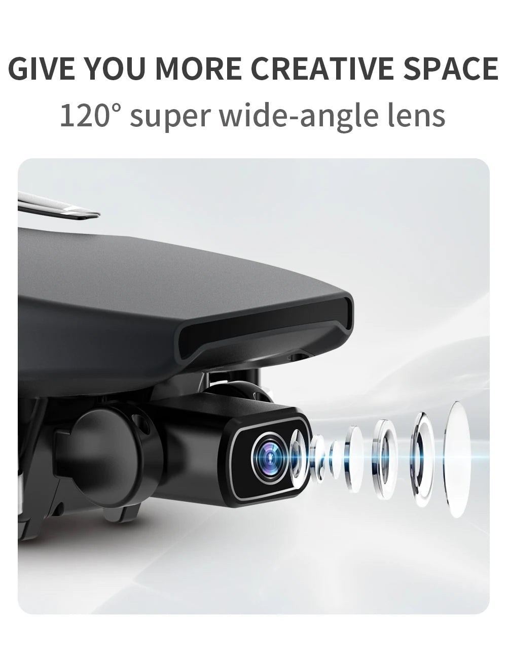 G108 Pro MAx Drone, GIVE YOU MORE CREATIVE SPACE 1209 super wide-angle lens 