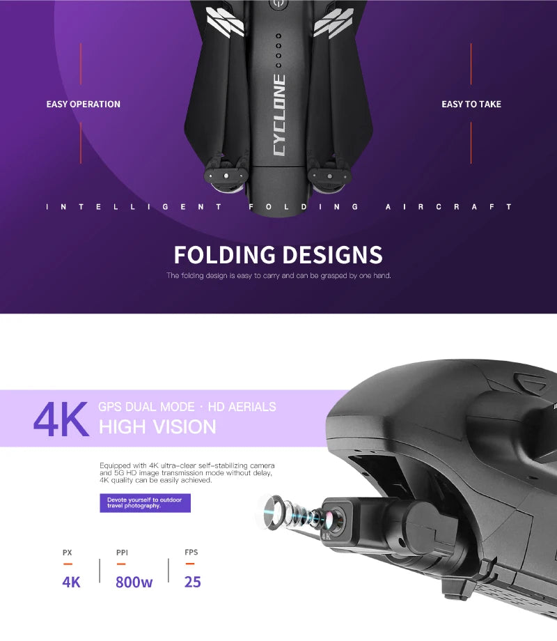 XK Q868 Drone, 4 EASY TO TAKE FOLDING DESIGNS The folding design e03/