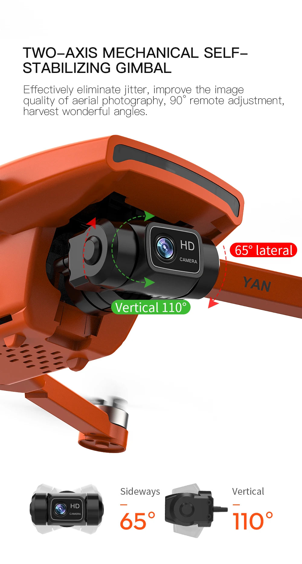 ZLL SG108 Pro Drone - Yan2 Drone 4K HD Professional Camera 2-axis Gimbal Brushless 5G WIFI 26 minutes 1.2KM 1200M distance drone Professional Camera Drone 14 ZLL SG108 Pro Drone, TWO-AXIS MECHANICAL SELF_ STABILIZING