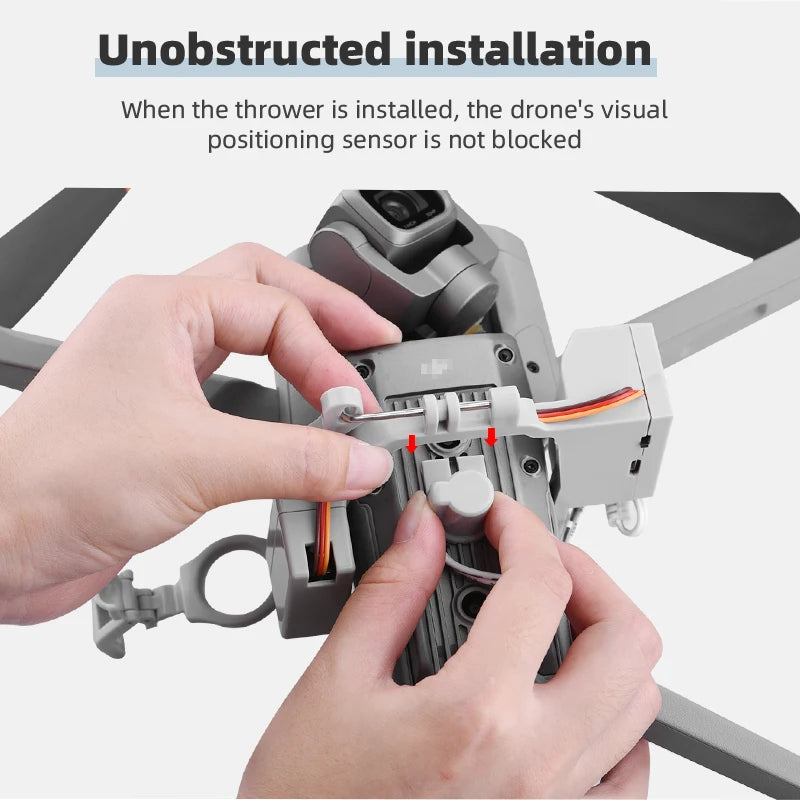unobstructed installation When the thrower is installed, the drone's visual positioning sensor