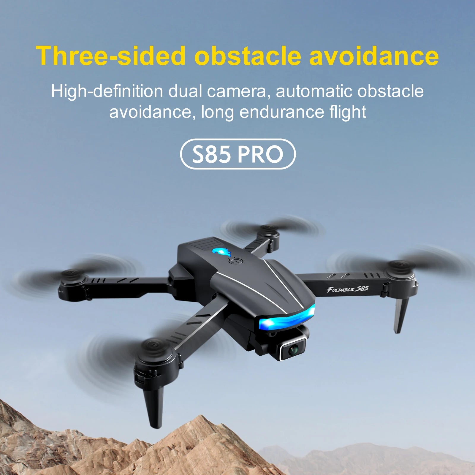 S85 Drone 4k HD Dual Camera With infrared obstacle Avoidance Remote Control Helicopter Four Axis Aircraft 7 S85 Drone, long endurance flight s85 pro folstule s