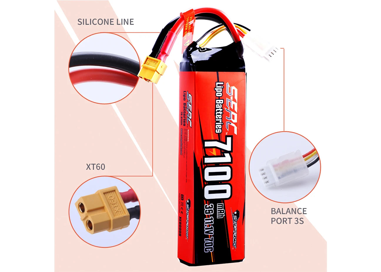 SUNPADOW 3S Lipo Battery, 3.Lightweight and small size, long battery life, high specific power