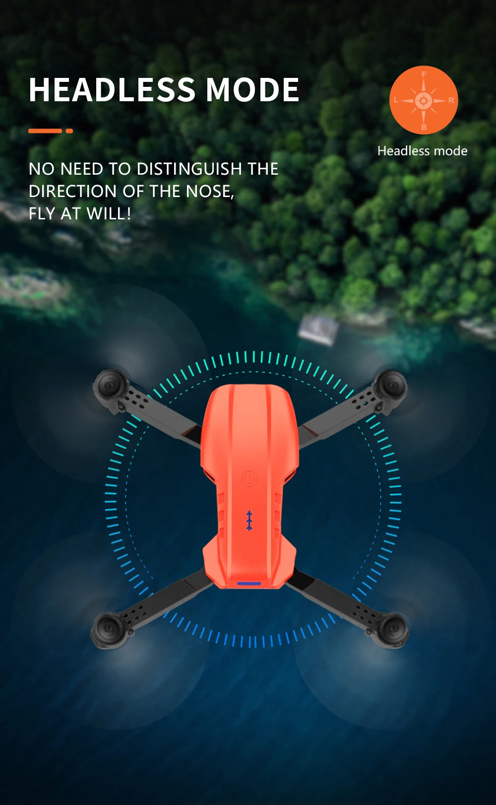 XYRC K3 Mini Drone, headless mode no need to distinguish the direction of the nose, fly