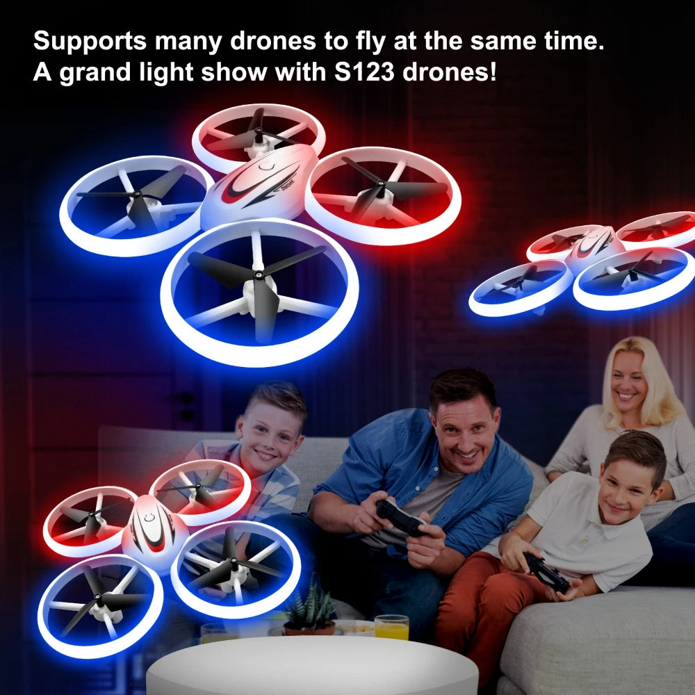 S123 Mini Drone - Remote control Quadcopter Aircraft Radio control UFO Hand Control Altitude Hold Helicopter toys for Kids boy 28 S123 Mini Drone, leds help you track the drone at night, and sturdy build-