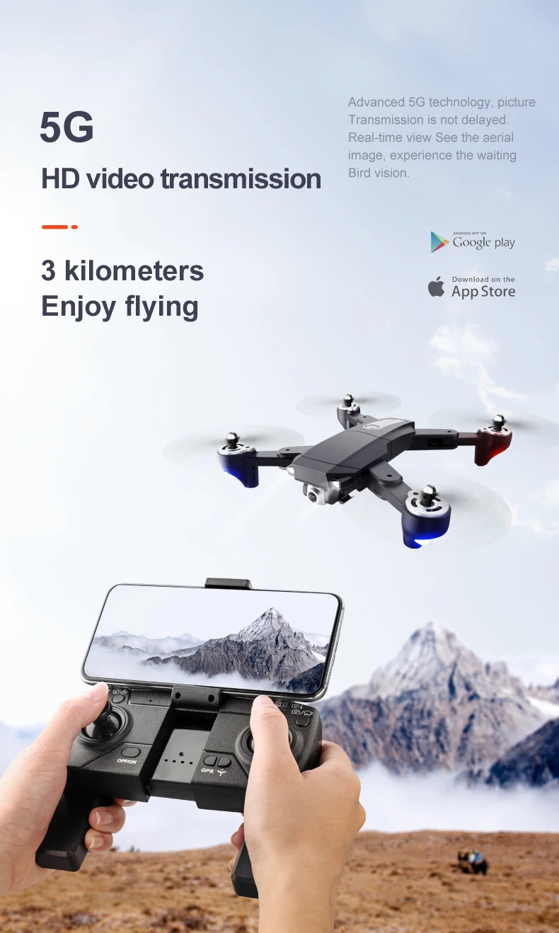 S604 PRO Drone, advanced 5g technology; picture transmission is not delayed . google play