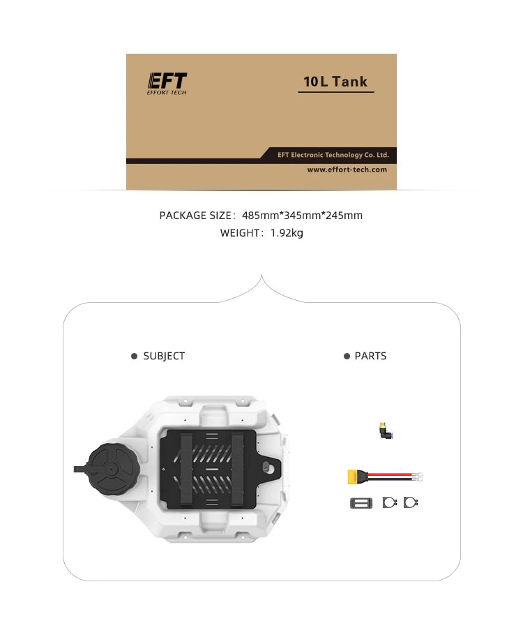 EFT E610P 10L Agriculture Drone, EFT 10L Tank WfORI MCH EFT Electronic Technology Co Ltd.