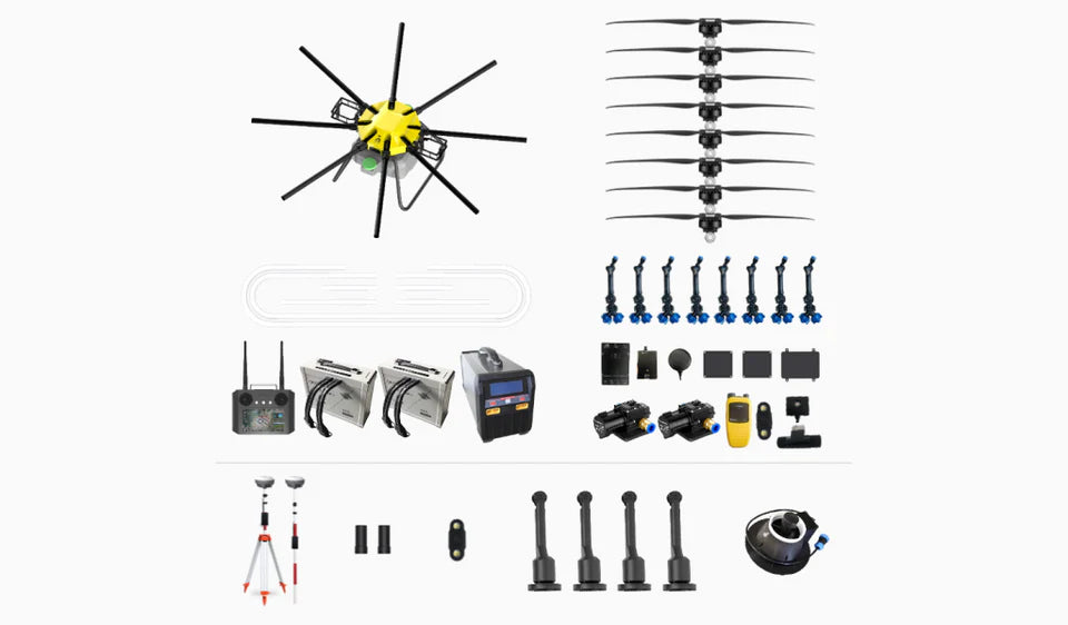 H160 Agricultural Drone - 8 Axis 72L 82L Spray / 80KG Spread X8 Motor Skydroid H12 14S 42000mAh Battery Agri Drone