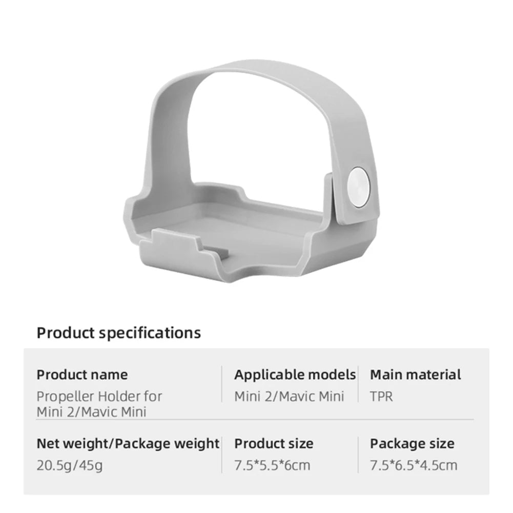 Propeller Stabilizer Holder for DJI Mini 2 Camera/Mini Props Blade Fixer Mount Base Camera Drones DJI Mini 2 Accessories 31 Applicable models Main material Propeller Holder for Mini 2/Mavic Mini TPR