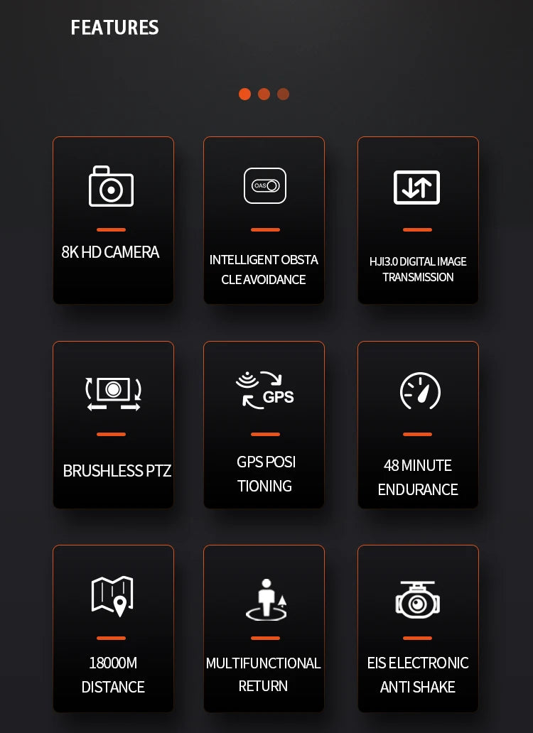 4DRC TG3 PRO Drone, FEATURES 8KHD CAMERA INTELLIG