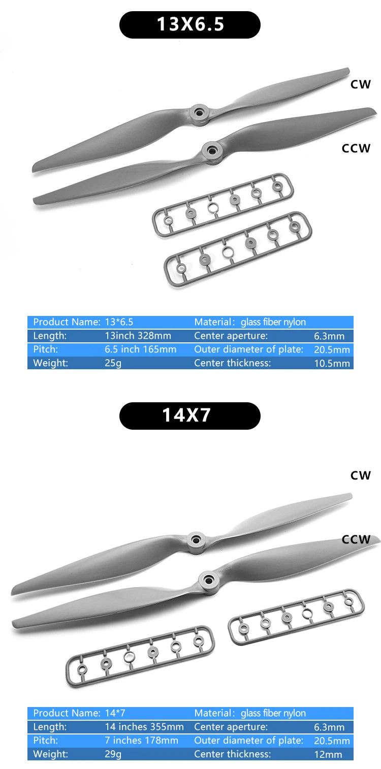 13*6.5 CW CCW Product Name: 14*7 Material : glass fiber nylon
