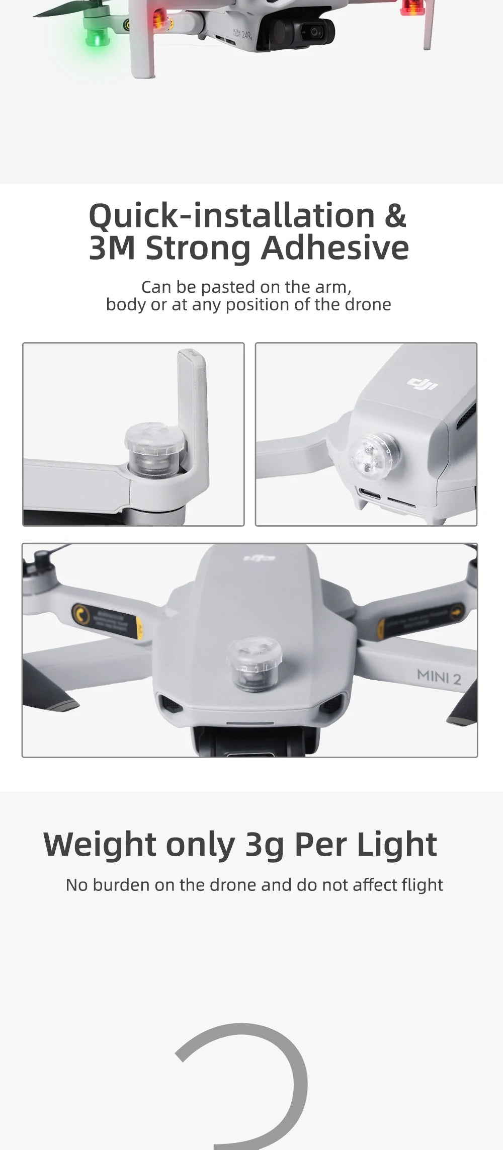 Head Eye Light For DJI MINI 2 Mavic Mini Se Head Flashing Light 38 Head Flashing Light For DJI MINI 2