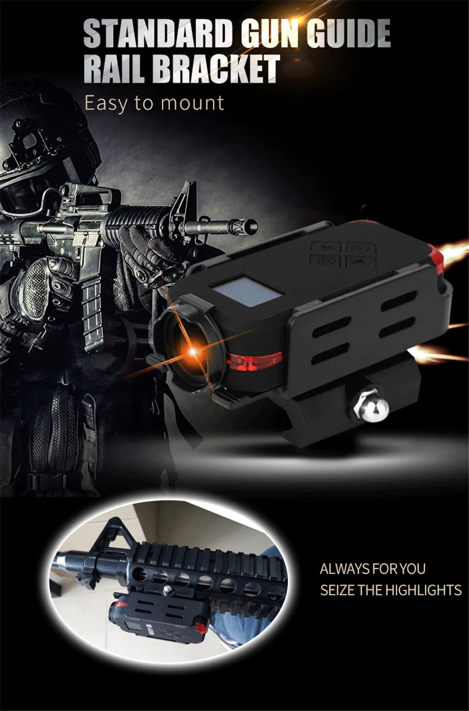 Hawkeye Firefly Q7 Action Camera - 1080P 30FPS WIFI SONY IMX332 0.66inch OLED 10m WiFi for FPV Drone Wargame Live CS Rail Recorder 15 Hawkeye Firefly Q7 Action Camera, GUR GUIDE RAIL BRACKET to mount 6 > ALWAYS FORYOU