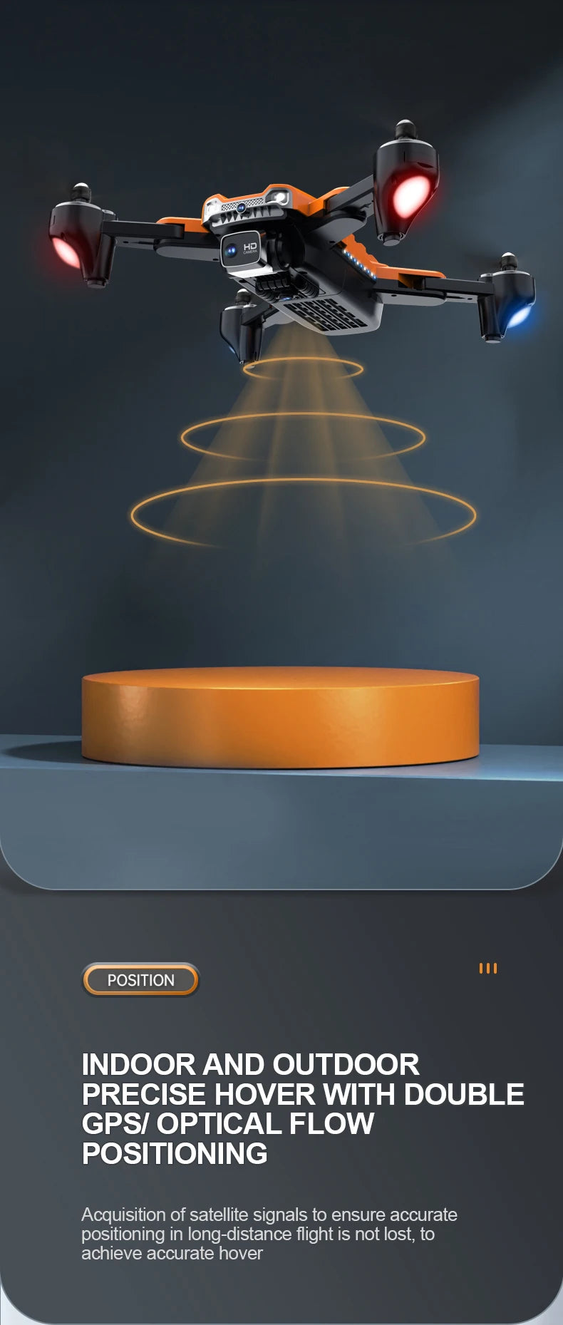 A5S Drone, hp position indoor and outdoor precise hover with double gp