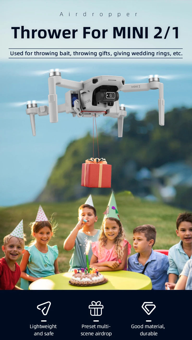 Airdrop System for DJI Mavic 3/2 Pro Zoom AIR 2 Mini 2/Mini 3 Drone Fishing Bait Wedding Ring Gift Deliver Life Rescue Thrower 51 Airdrop System for DJI Mavic 3