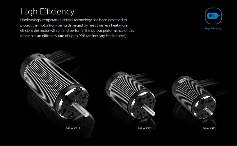 9080 Hobbywings temperature control technology has been designed to protect the motor from being damaged by