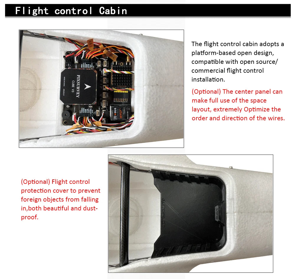 Makeflyeasy Striver (VTOL Version), flight control cabin adopts a platform-based open design, compatible with open source/ commercial
