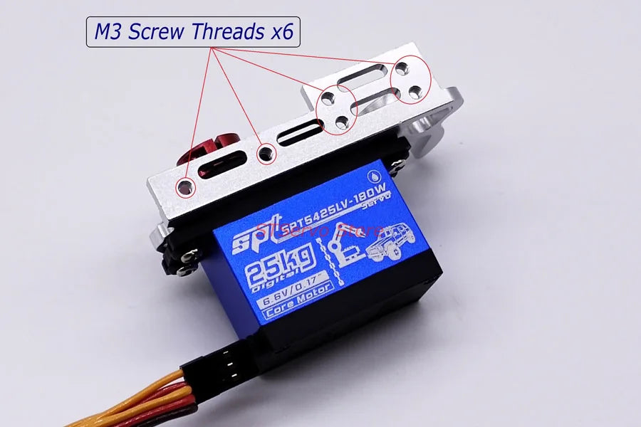 STServo 25kg Remote Control Air-Drop, Six M3 screw threads for use with ST Servo's air-drop releasable servo kit.