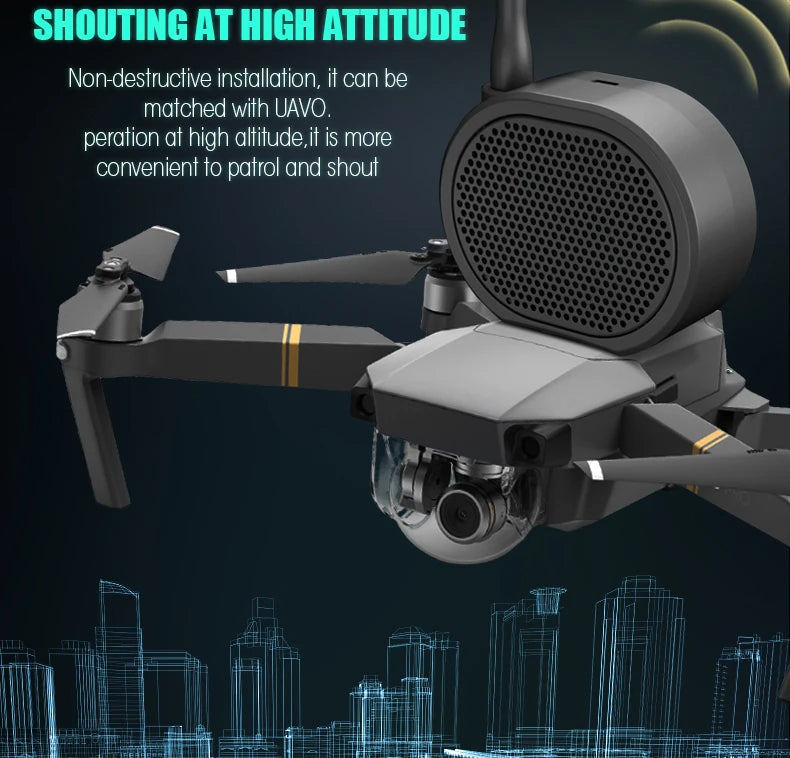 Drone Speaker Megaphone - 2000m Telephone Long Distance For DJI Mavic Mini Air 2 Phantom FPV 3 4 Pro For Fimi X8 SE Loudspeaker 11 Drone Speaker Megaphone, SHOUTING AT HIGH ATTITUDE Non-destructive installation; it can be