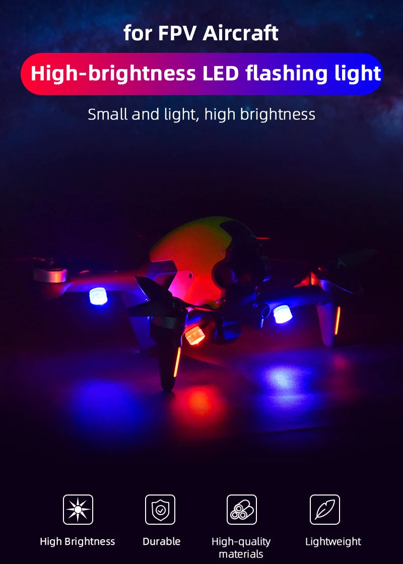 FPV Aircraft High-brightness LED flashing light Small and light, high