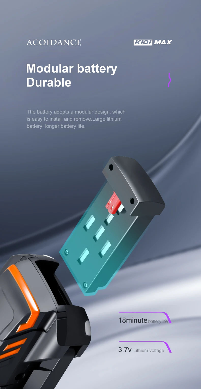 K101 Max Drone, acoidance kiol max battery adopts