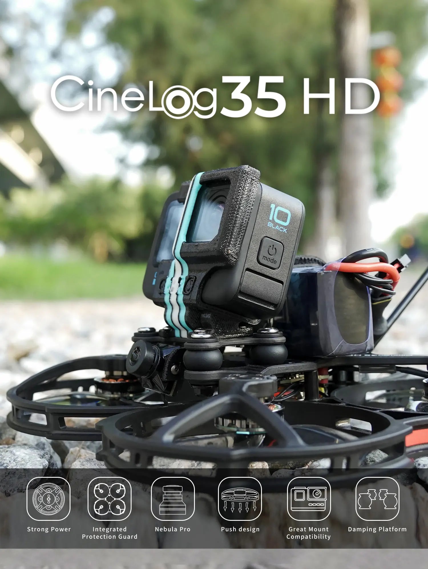 GEPRC CineLog35 FPV Drone - HD WITH Vista Nebula Pro System 4S/6S Cinewhoop GR2004-1750KV / 2550KV For RC FPV Quadcopter Freestyle Drone 9 GEPRC CineLog35 FPV Drone, Cinelog35HD OOOO Strong Power Integrated Nebula Pro Push design Great Mount