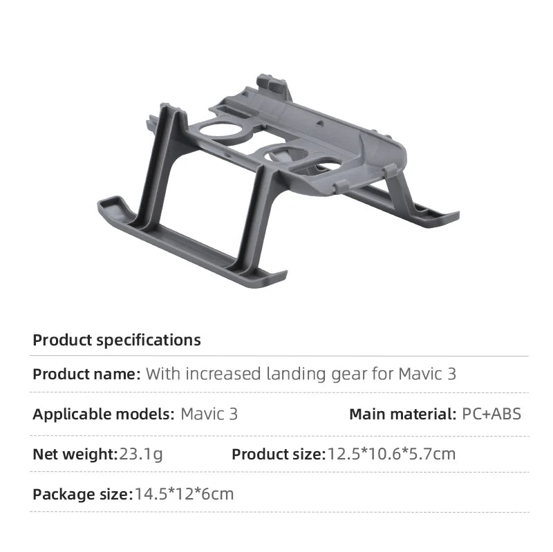 Landing Gear for DJI Mavic 3, Specifications Product name: With increased landing gear for Mavic 3 Applicable models: Ma