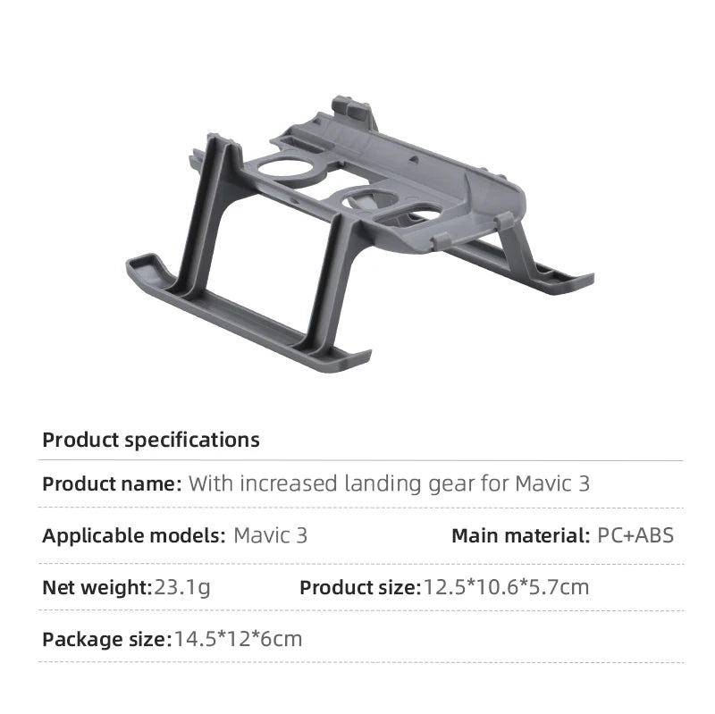 Landing Gear for DJI Mavic 3 - Quick Release Foot Leg Extender Long Leg Protector Stand for DJI Mavic 3/3 Cine Drone Accessories 9 Landing Gear for DJI Mavic 3, Specifications Product name: With increased landing gear for Mavic 3 Applicable models: Ma
