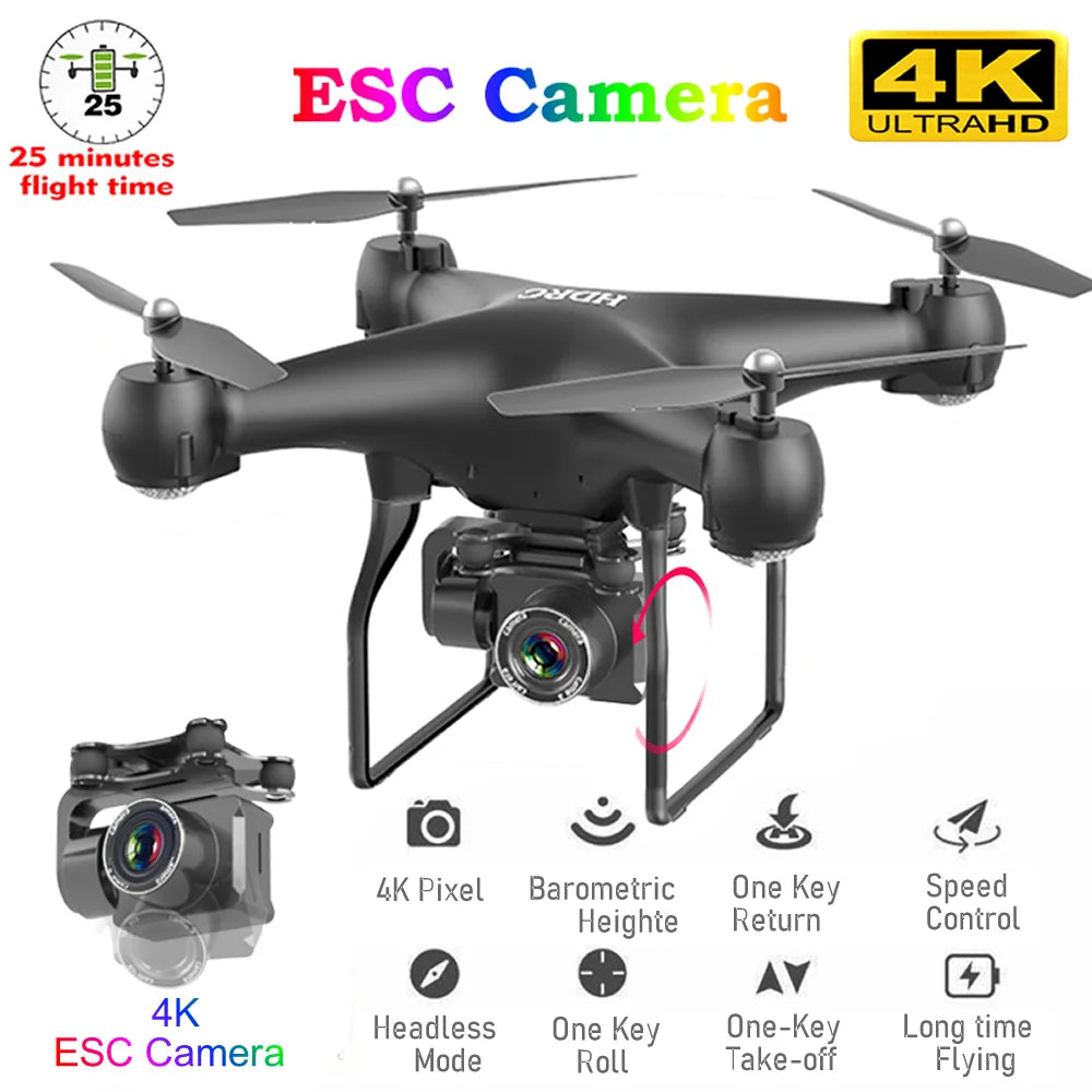 RC Drone, esc camera 4k ultrahd 25 minutes flight time 58