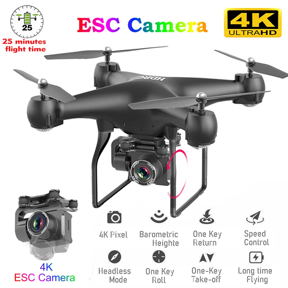 RC Drone FPV Quadcopter UAV with ESC Camera 4K HD Profesional Wide-Angle Aerial Photography Long Life Remote Control Helicopter 23 RC Drone, esc camera 4k ultrahd 25 minutes flight time 58