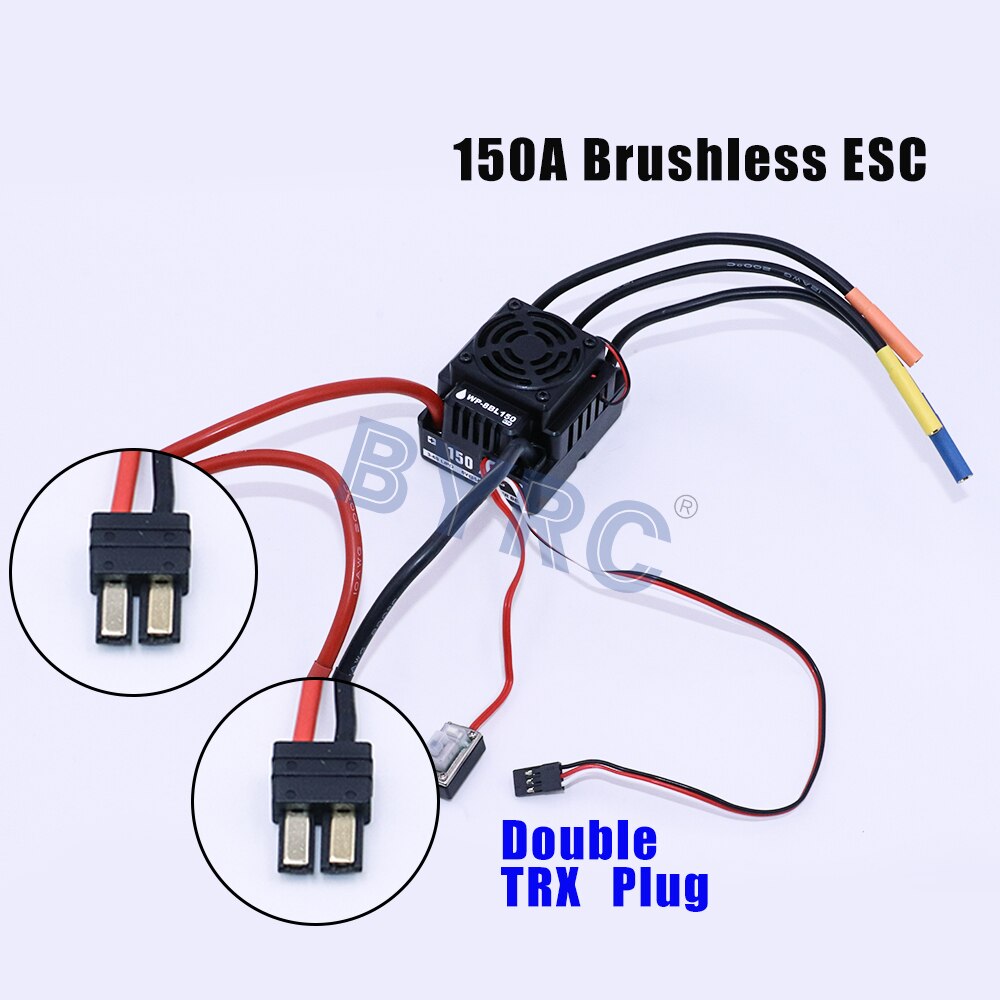 HOBBYWING waterproof 150A WP-8BL 150 RTR Brushless Sensorless ESC, 150A Brushless ESC B Double TRX Plug 7