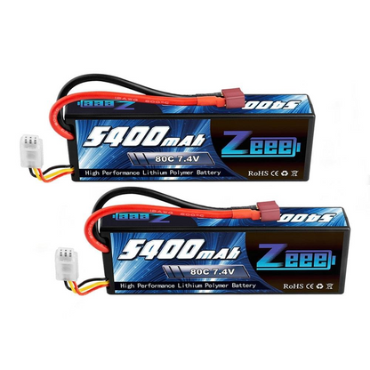 1/2units Zeee 5400mAh 80C 2S 7.4V Lipo Battery  - Hardcase with Deans Plug RC Lipo Battery for RC Car Boat Truck Drone Helicopter FPV Battery