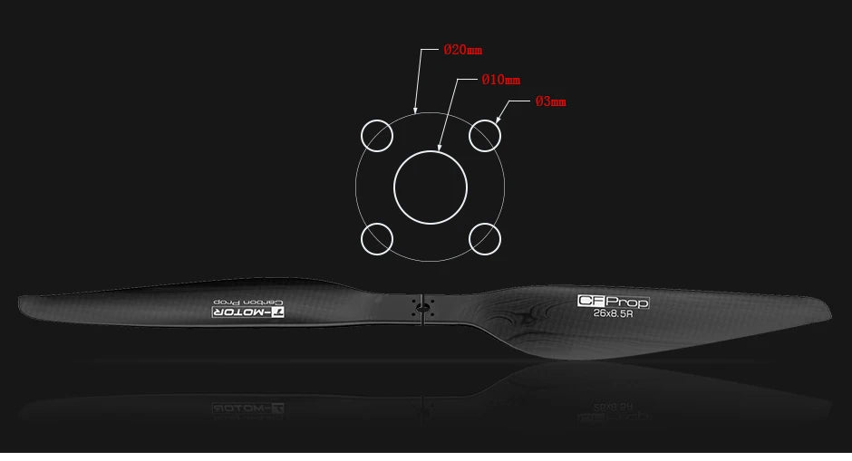 T-MOTOR CF prop G26*8.5" Prop, 020mm 010nm 03mn Ittn CAPCOP @JOLOW