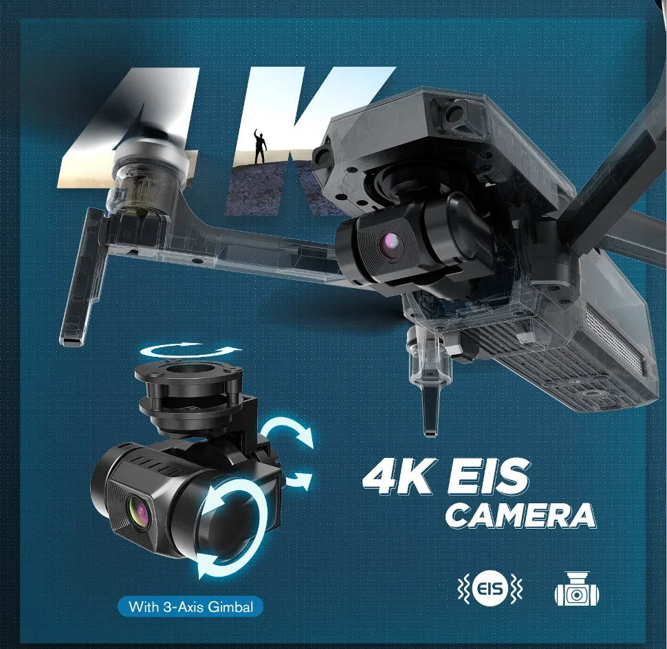 FLYHAL FX1 Drone, 4K EIS CAMERA eis With 3-Axis Gimba