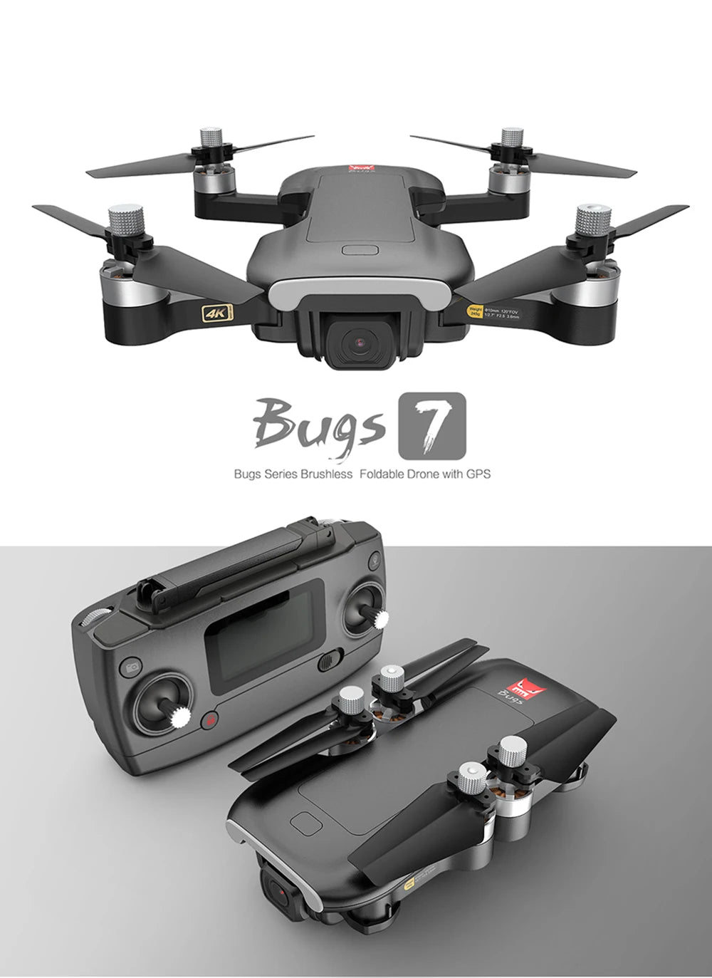 MJX Bugs 7 B7 Drone, bugs series brushless foldable drone with gps 
