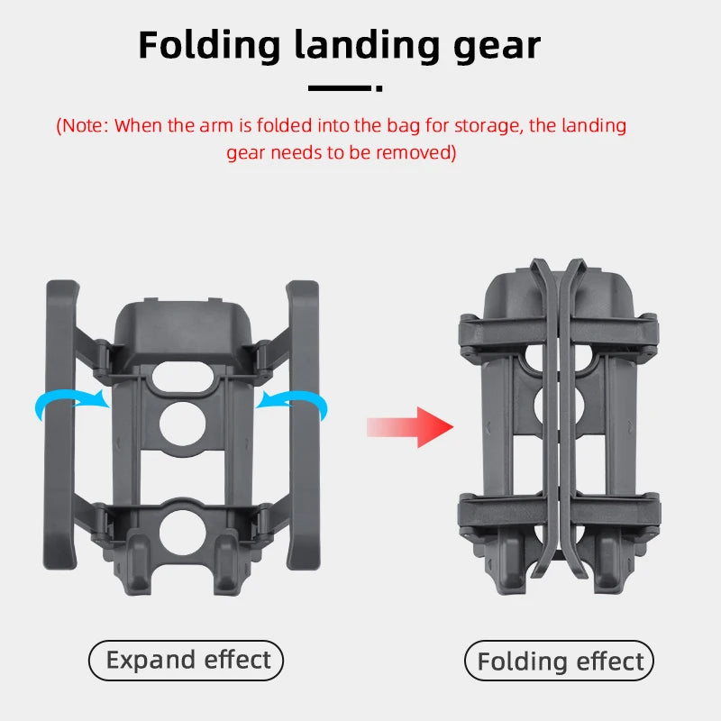 Foldable Landing Gear, folding landing gear (Note: When the arm is folded into the bag for storage, the