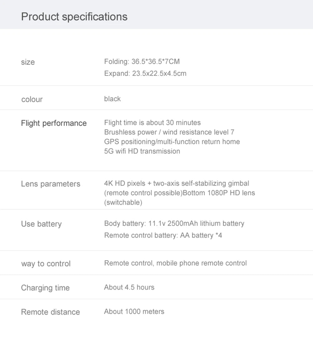 VISUO ZEN K1 PRO Drone - 4K HD Camera 2 Axis Gimbal WiFi FPV GPS 5G 600M Distance Professional Drones Brushless Foldable Quadcopter Professional Camera Drone 32 VISUO ZEN K1 PRO Drone, 36.5*36.5*7CM Folding: 23.5x22.5x4CM