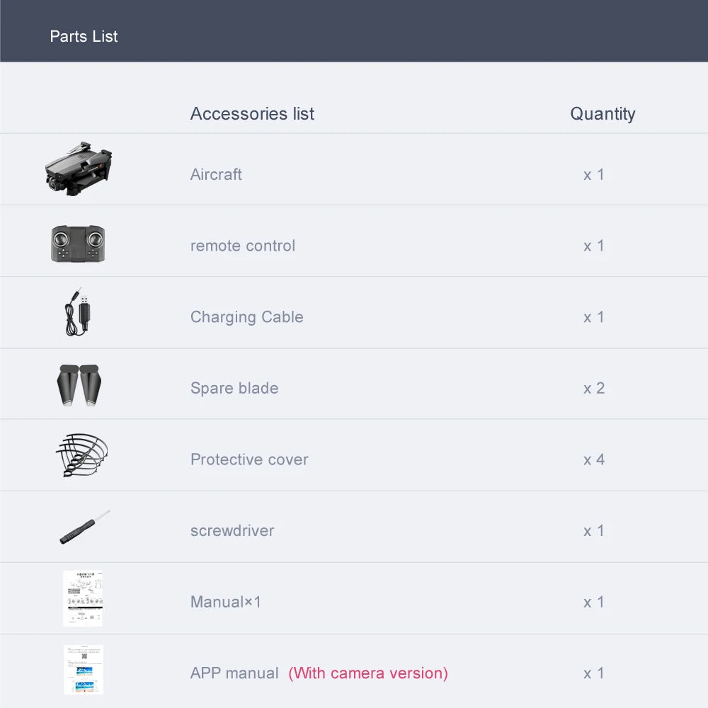 Mini WIFI Professional Drone with 4k 1080P Camera High Hold Mode Foldable RC Plane Helicopter Pro Drone Toys for Children Gifts 48 Mini WIFI Professional Drone, parts list accessories list quantity aircraft x1 remote control charging cable