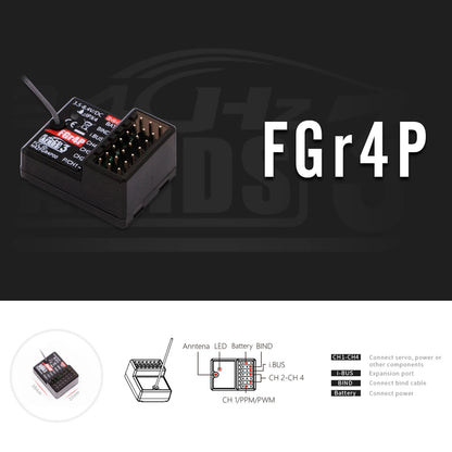 FlySky FGR4P 2.4GHz 4CH Receiver - AFHDS 3 PWM/PPM/I.bus/S.bus Output for FSG4P Transmitter RC Car Boat