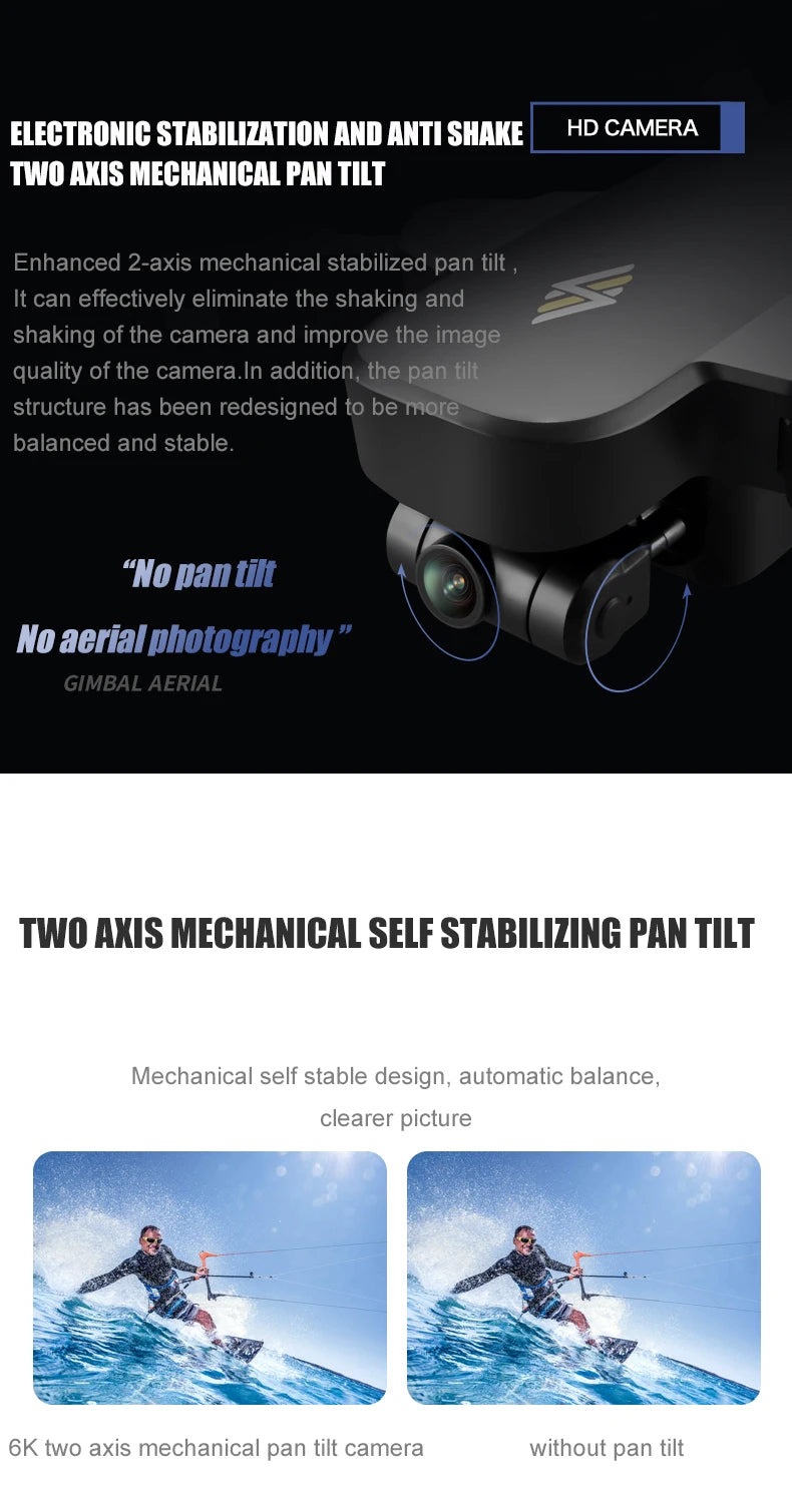 8811 Pro Drone With 32G/64 TF SD Card - 5G WIFI FPV RTR With 6K HD Camera 2-Axis Anti-Shake Self-Stabilizing Gimbal Dron Professional Camera Drone 22 8811 Pro Drone, GIMBAL AERIAL TWO AXIS MECHANICAL SELF ST
