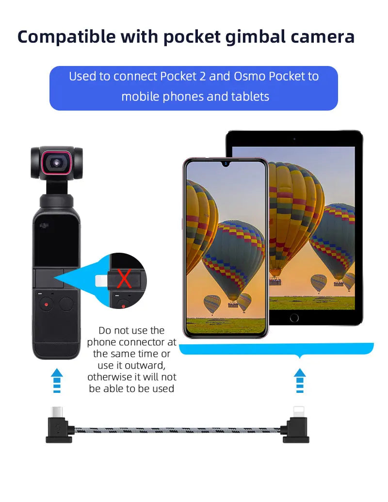 Pocket 2 and Osmo Pocket can be used to connect to mobile phones and tablets 