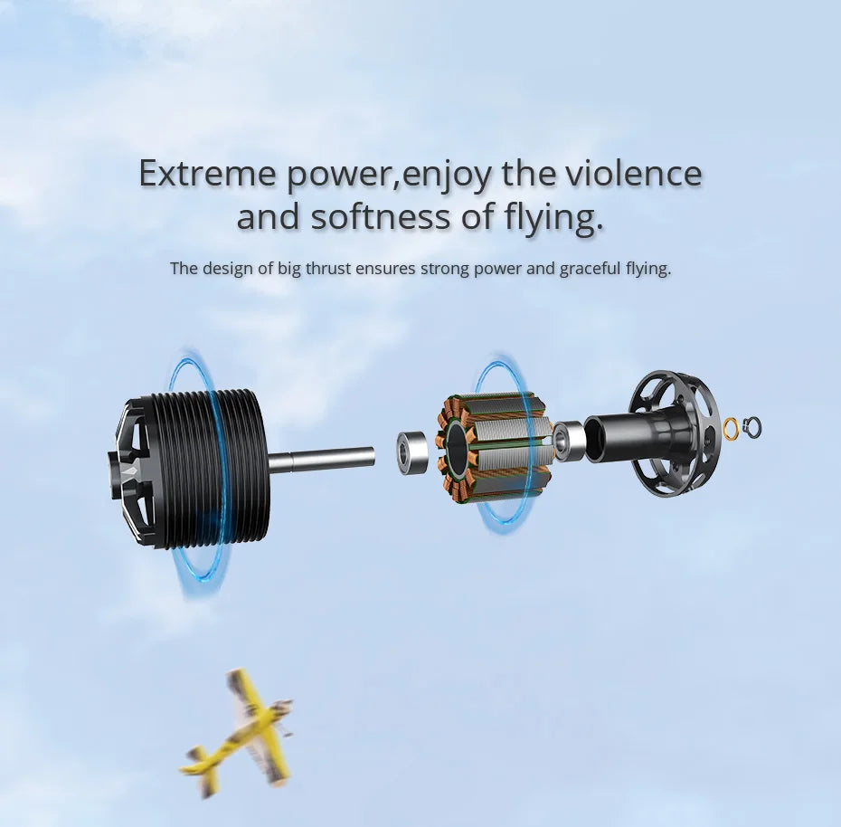 T-motor AS2317 AS 2317 Long Shaft Motor - KV880 KV1250 KV1400 Brushless Motor Outrunner For small 3D Fixed Wing RC Drone 7 T-motor, the design of big thrust ensures strong power and graceful flying .