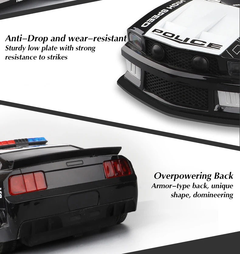 Super Fast Police RC Car, Anti-Drop and wear-resistant Sturdy low plate with resistance to strikes Over