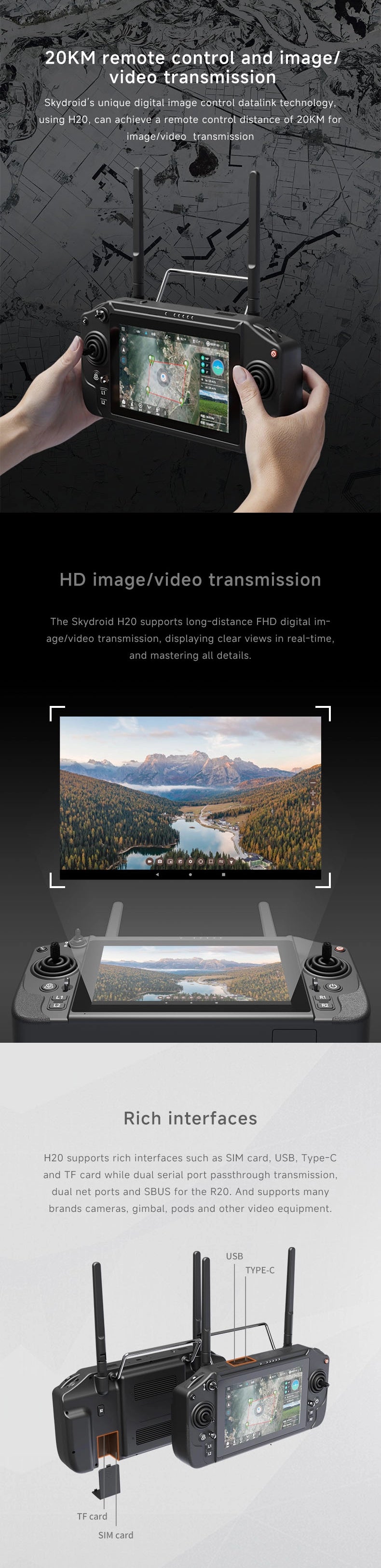 skydroid h20 long range remote controller