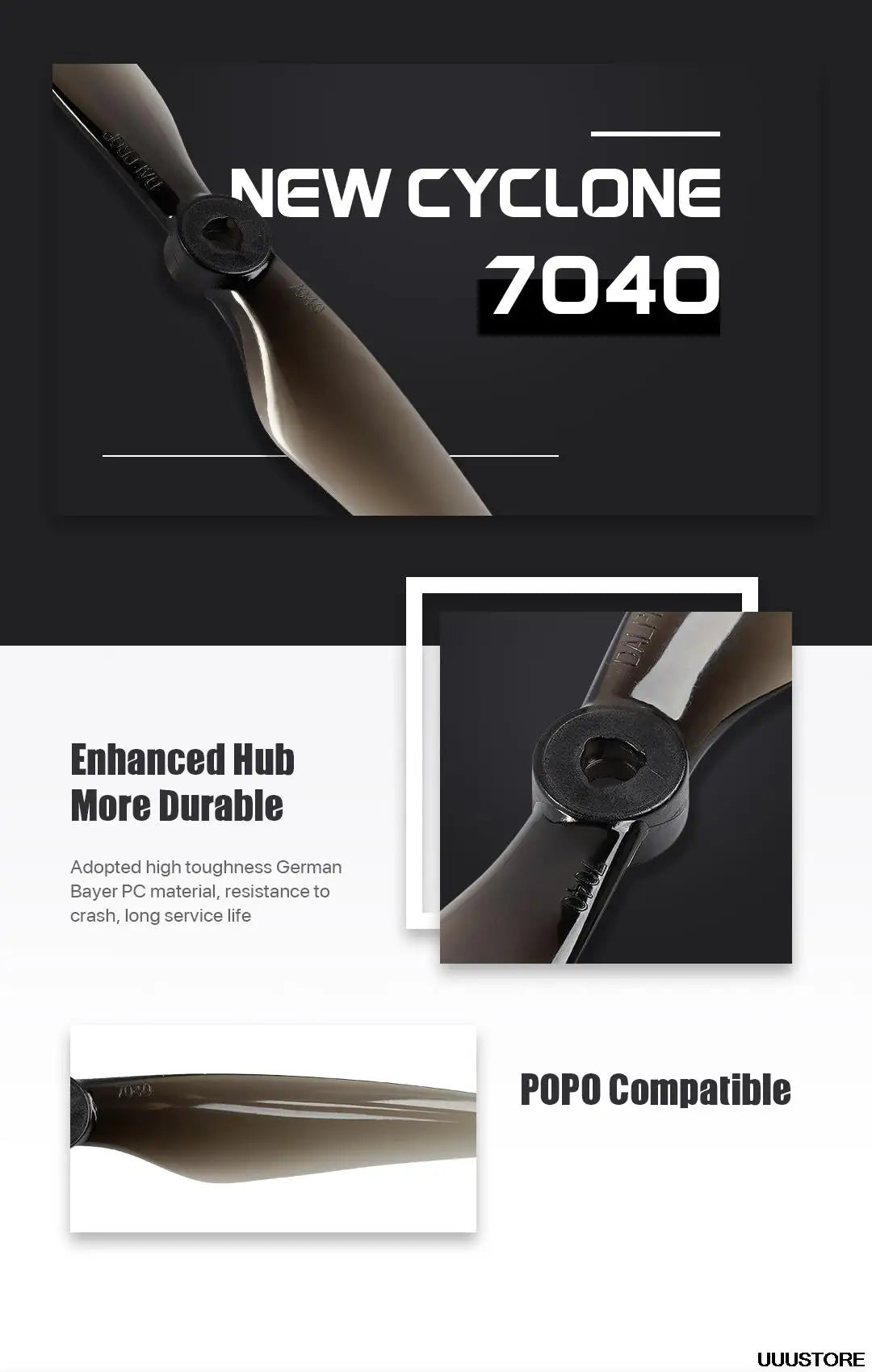 NEW CYCLONE 7040 Enhanced Hub More Durable Adopted high toughness German