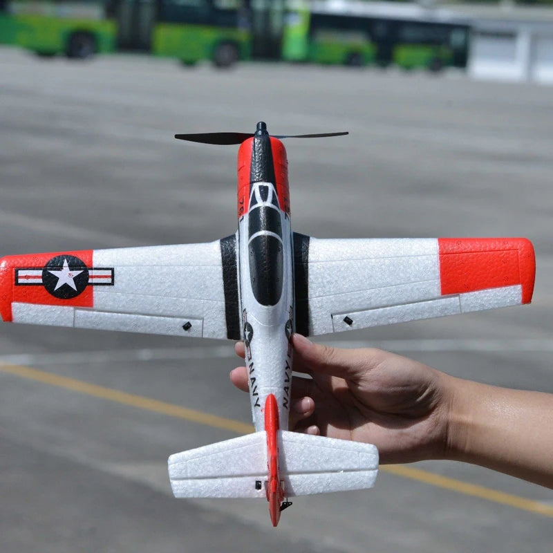 EPP 400mm P51D Mustang/F4U Corsair/T28 Trojan 4-Ch 2.4G 6-Axis Gyro Beginner Airplane With Xpilot Stabilizer RTF RC Plane 36 the self-stabilization of gyro system will help flying in any weather condition