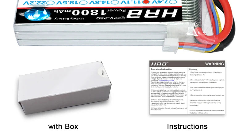 HRB 11.1V 1800mah 3S XT60 EC5 Lipo Battery, nzzzons8longtlonllLotLo 40w