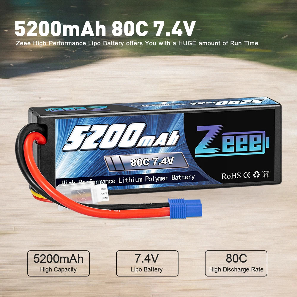 5200mAh 8C 7.4V Zeee High Performance Lipo Battery offers HUGE