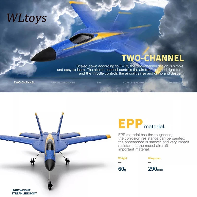 Wltoys XK A190 P530 F-18 RC Plane, EPP material has the toughness; the corrosion resistance can be painted the appearance is smooth and