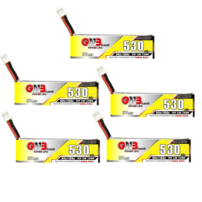 5-pack LiPo batteries for RC FPV drones, featuring 1S to 6S capacities and high-discharge rate.